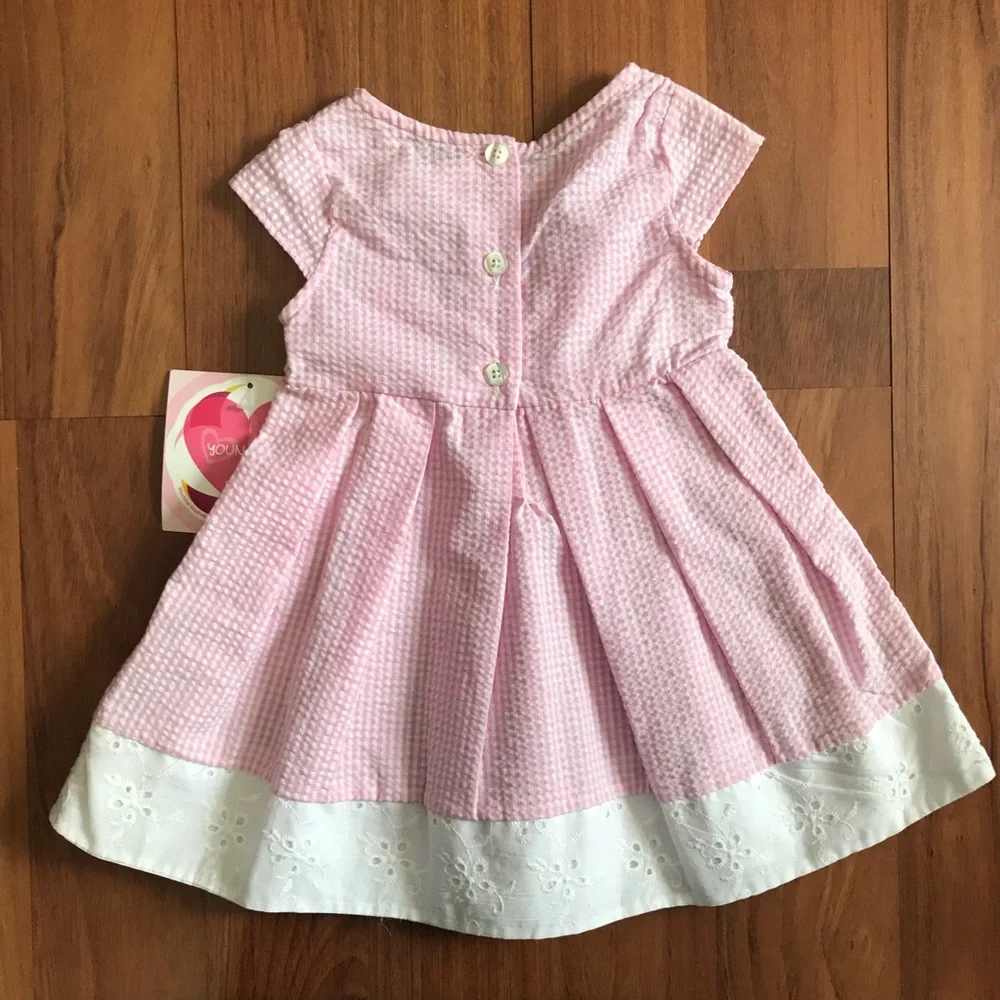 Youngland Toddler Girls Seersucker Bow Dress Size 2T